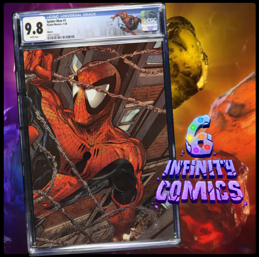 SPIDER-MAN #1 CGC 9.8 🔥 VIRGIN PANINI MEXICO FOIL CUSTOM SPIDER-MAN LABEL