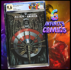 ALIEN VS. CAPTAIN AMERICA #1 CGC 9.6 🔥 1ST PRINT DAN PANOSIAN FOIL KEY 1ST APP