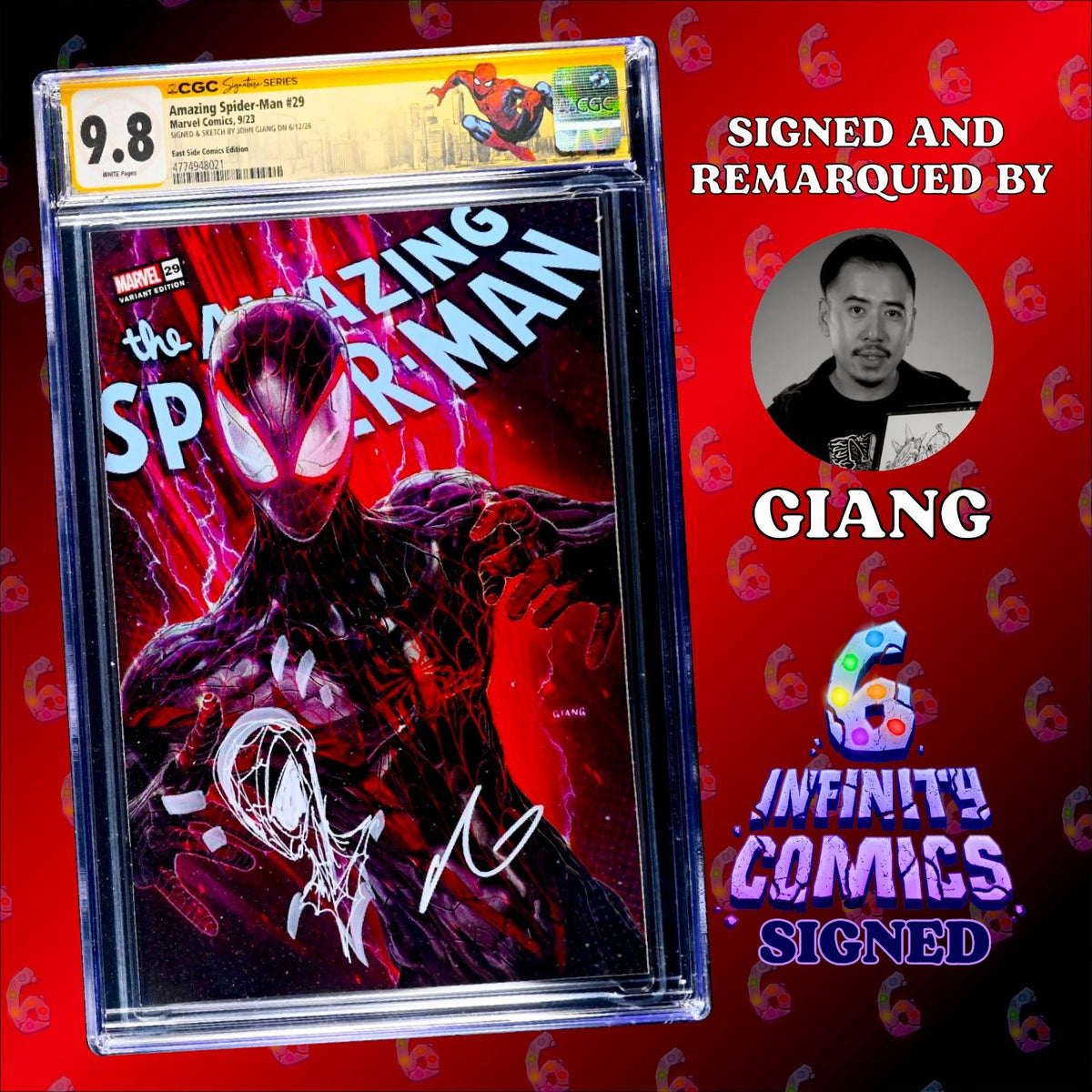 AMAZING SPIDER-MAN #29 CGC 9.8 SS 🔥 SIGNED AND REMARKED BY JOHN GIANG