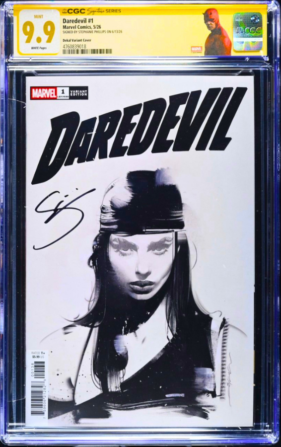 [9.9 CGC SS] DAREDEVIL #1 🔥 1:500 DEKAL VARIANT SIGNED BY STEPHANIE PHILLIPS