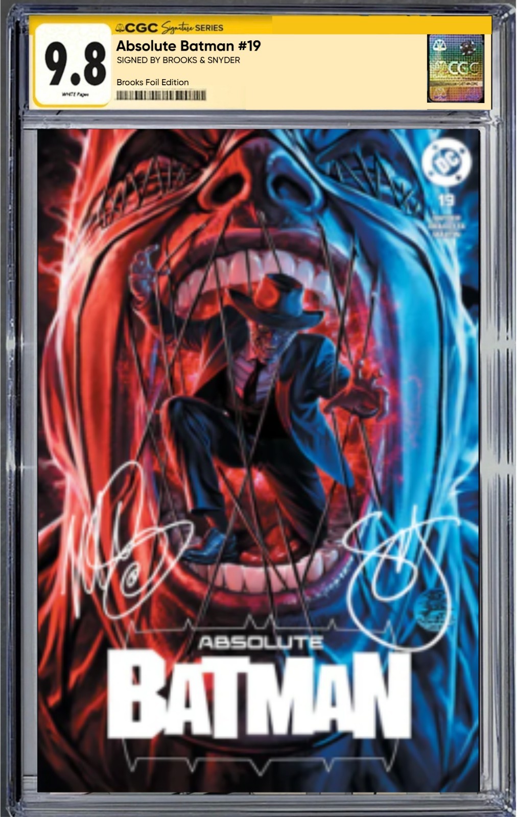 ABSOLUTE BATMAN #19 SS CGC 9.8 🔥 2x SIGNED BY MARK BROOKS & SNYDER FOIL TRADE