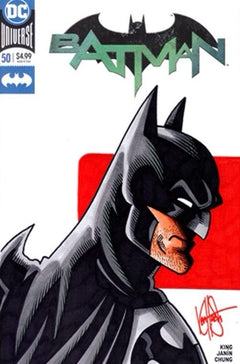 MARVEL/DC Deadpool Batman Commissioned Cover Art Sketch Signed- remarked! COA!