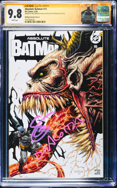 ABSOLUTE BATMAN #15 CGC SS 9.8 🔥 KIRKHAM COVER SIGNED BY SNYDER AND DRAGOTTA