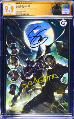 9.9 CGC SS ABSOLUTE BATMAN 20🔥TAO GLOW-IN-THE-DARK 2x SIGNED BY SNYDER DRAGOTTA