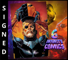 DEATHSTROKE THE TERMINATOR 1 🔥 CVR B DAN PANOSIAN CARD STOCK SIGNED TONY FLEECS