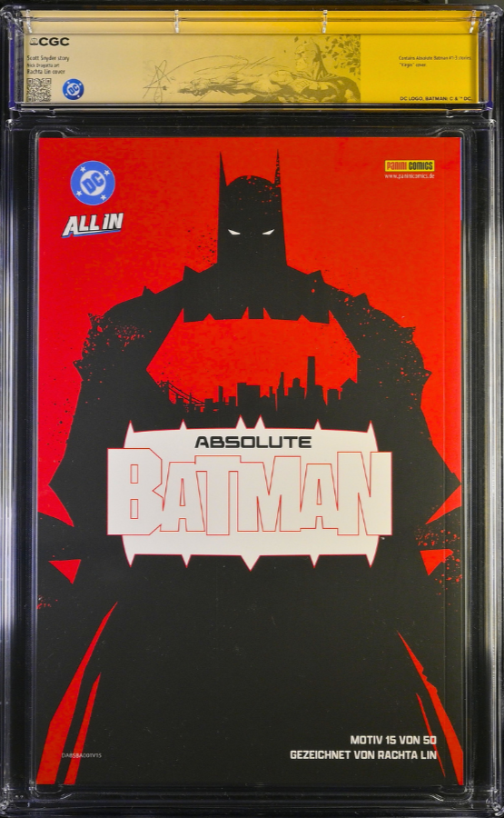 ABSOLUTE BATMAN 1 SS CGC 9.8 🔥 LIN PANINI DEUTSCHLAND VIRGIN SIGNED SNYDER