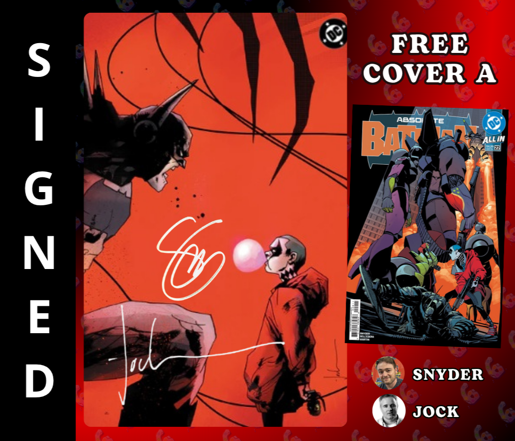 [2x SIGNED] ABSOLUTE BATMAN 22 HARLEY QUINN - VIRGIN FOIL WRAPAROUND JOCK SNYDER