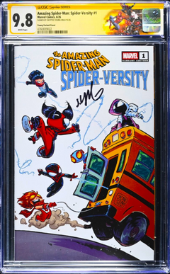 AMAZING SPIDER-MAN: SPIDER-VERSITY #1 CGC SS 9.8 🔥 YOUNG EXCLUSIVE COVER SIGNED