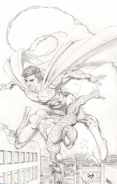 MARVEL/DC: SPIDER-MAN/SUPERMAN #1 🔥 1:200 GREG CAPULLO VIRGIN SKETCH