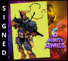 DEATHSTROKE THE TERMINATOR 1 🔥 CVR D CORONA NEXT LEVEL CARD STOCK SIGNED FLEECS