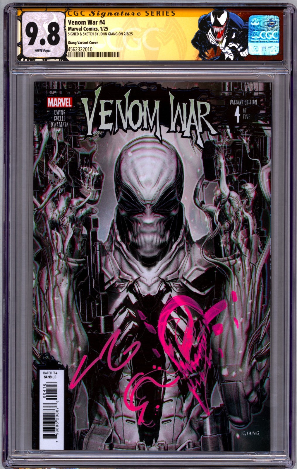 VENOM WAR #4 SS CGC 9.8 🕸  1:25 SIGNED & REMARKED BY JOHN GIANG🔥CUSTOM LABEL