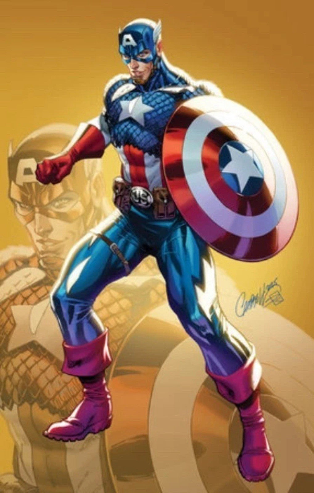CAPTAIN AMERICA #2 JSC 1:100 J SCOTT CAMPBELL VIRGIN VARIANT 🔥 TOPLOADER