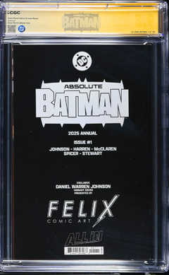 ABSOLUTE BATMAN 2025 ANNUAL 1 CGC 9.8 🔥 FELIX COMIC ART SIGNED SNYDER DRAGOTTA