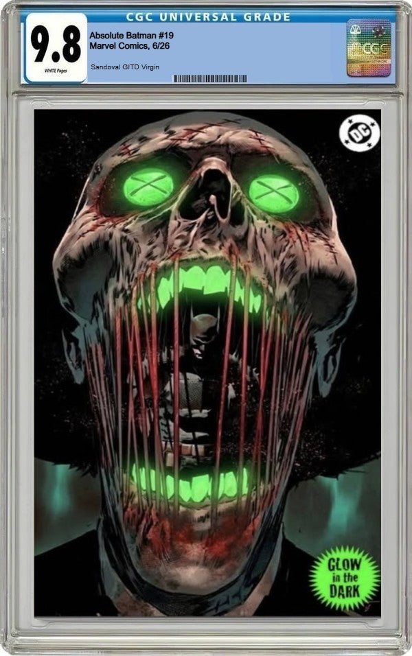 ABSOLUTE BATMAN 19 CGC 9.8 🔥 SANDOVAL GLOW IN THE DARK VIRGIN EXCLUSIVE LTD 800