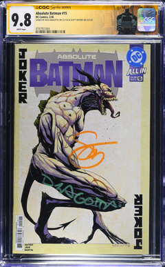 ABSOLUTE BATMAN #15 CGC SS 9.8 🔥 DRAGOTTA 1ST PTG SIGNED BY SNYDER & DRAGOTTA