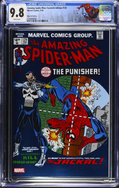 AMAZING SPIDER-MAN 129 CGC 9.8 BLUE FOIL 🔥 KANE & ROMITA COVER CUSTOM  LABEL