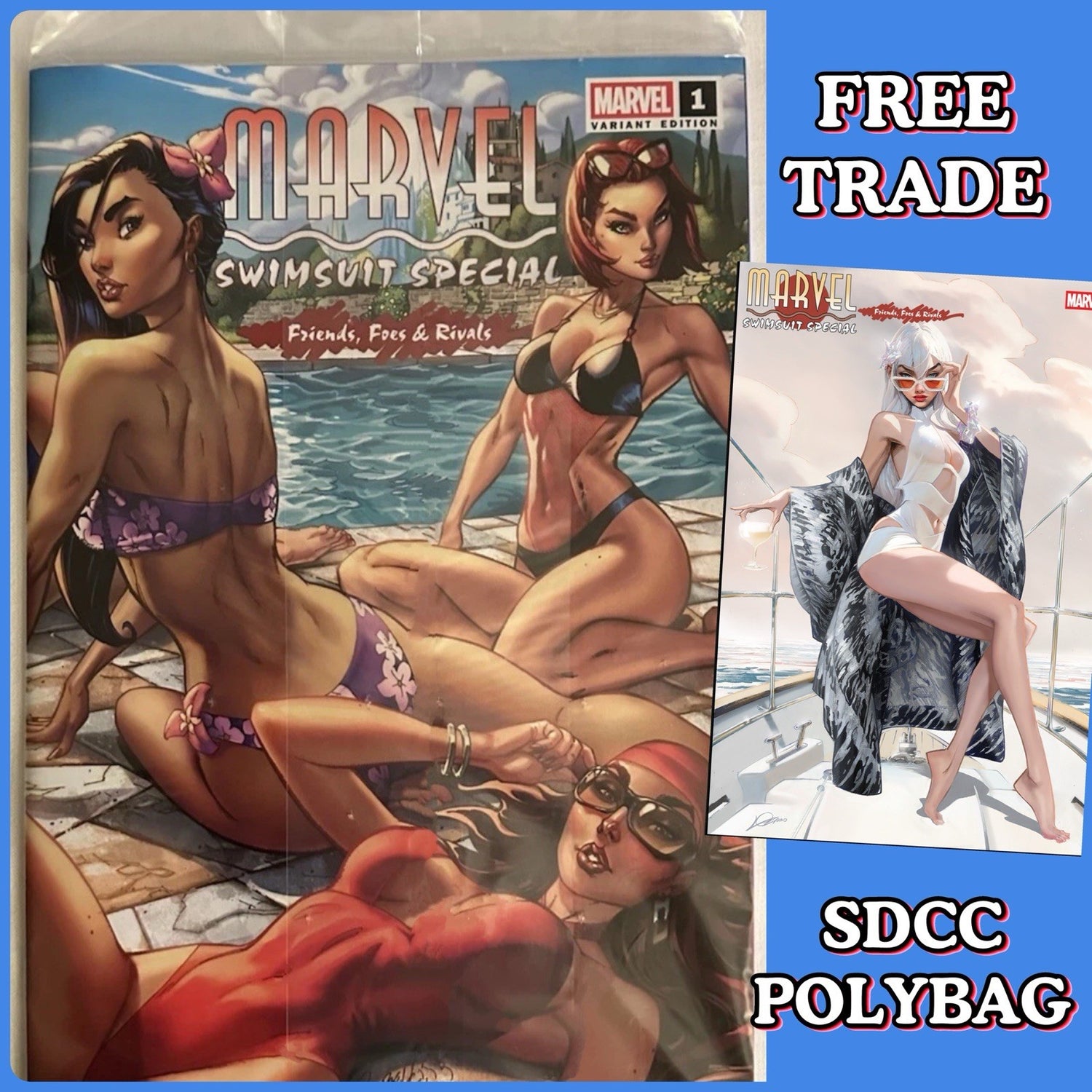MARVEL SWIMSUIT SPECIAL FRIENDS FOES & RIVALS #1 SDCC POLYBAG VARIANT 🔥JSC