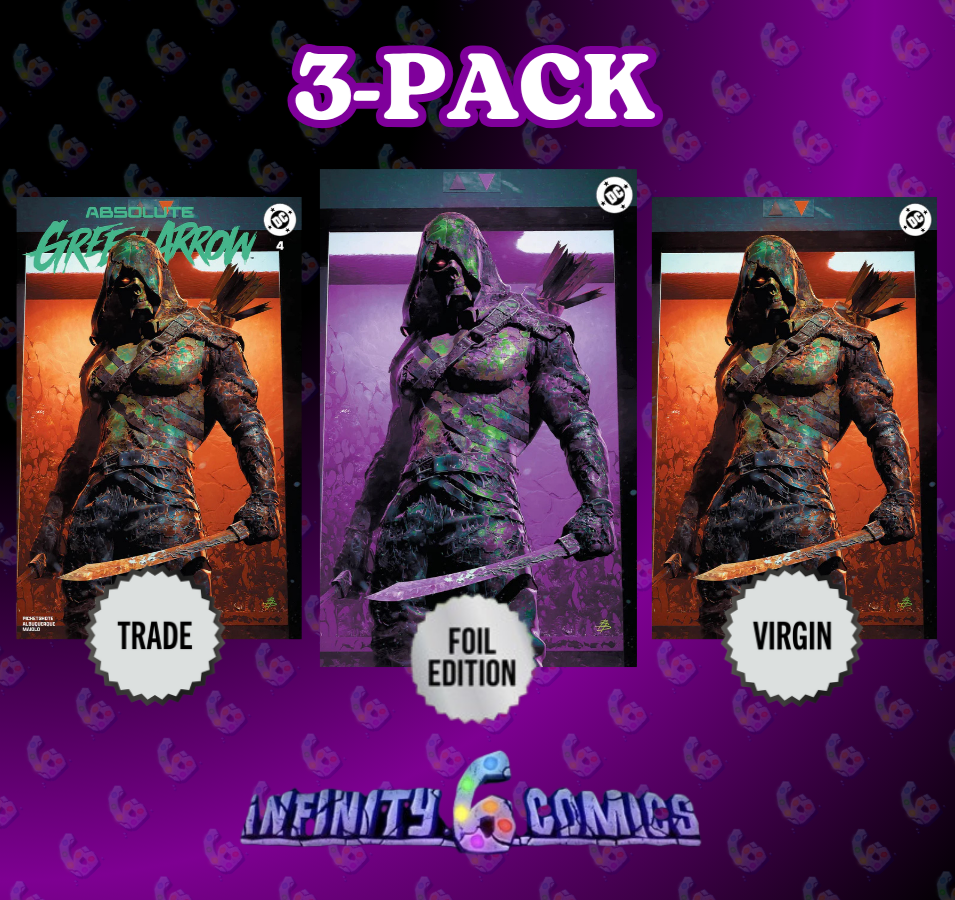 ABSOLUTE GREEN ARROW #4 🔥 BARENDS 3-PACK TRADE, VIRGIN, FOIL LTD 1000 SDCC