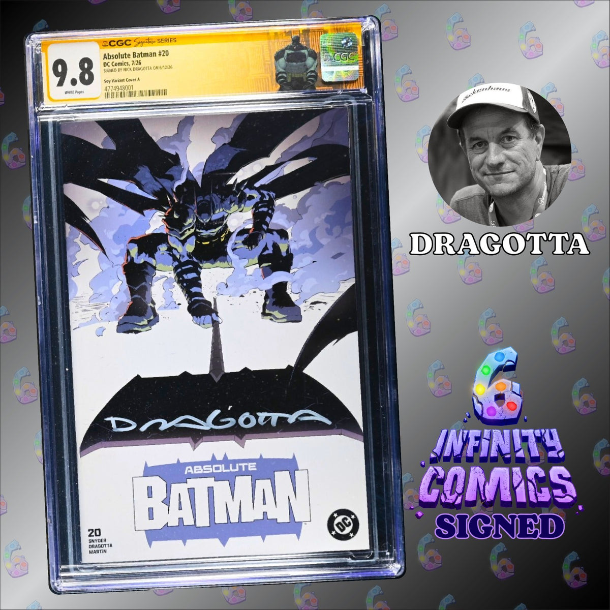 ABSOLUTE BATMAN #20 SS CGC 9.8 🔥 SOY COVER A SIGNED BY DRAGOTTA