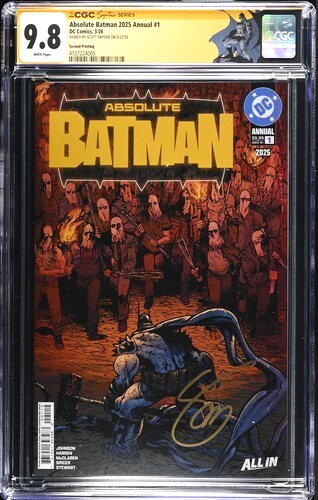 ABSOLUTE BATMAN 2025 ANNUAL 1 SS CGC 9.8 🔥 SIGNED SNYDER - WARREN JOHNSON COVER