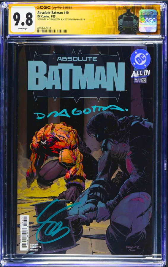 ABSOLUTE BATMAN 10 CGC SS 9.8 🔥 COVER A DRAGOTTA 2x SIGNED DRAGOTTA SNYDER