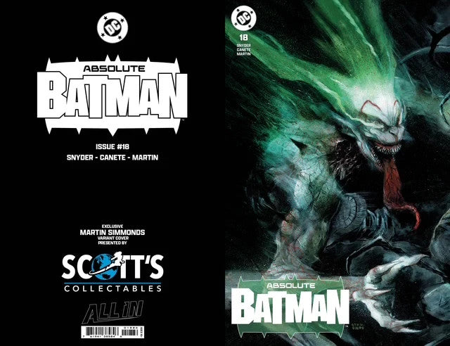 ABSOLUTE BATMAN #18 🦇🔥 BATMAN BOOK SIGNED BY MARTIN SIMMONDS CONNECTING SET