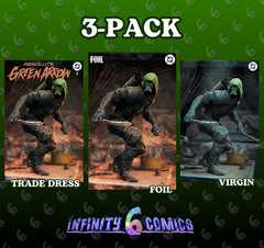ABSOLUTE GREEN ARROW #2 🔥 BARENDS 3-PACK TRADE, VIRGIN, FOIL SDCC EXCLUSIVE