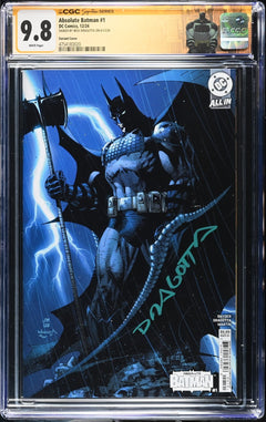 ABSOLUTE BATMAN 1 SS CGC 9.8 🔥 JIM LEE AND WILLIAMS COVER SIGNED BY DRAGOTTA