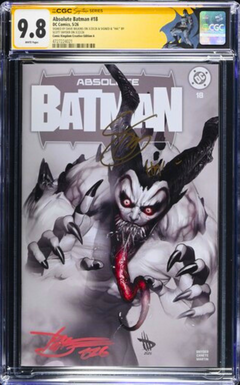 ABSOLUTE BATMAN #18 SS CGC 9.8 🔥 WILKINS VARIANT 2x SIGNED AND "HA!" BY SNYDER