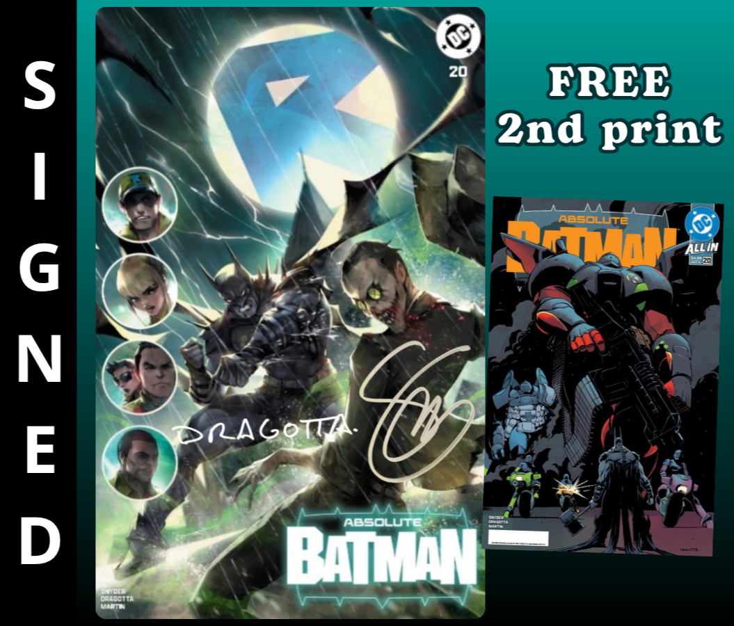 [2x SIGNED] ABSOLUTE BATMAN 20🔥IVAN TAO EXCLUSIVE SIGNED BY SNYDER AND DRAGOTTA