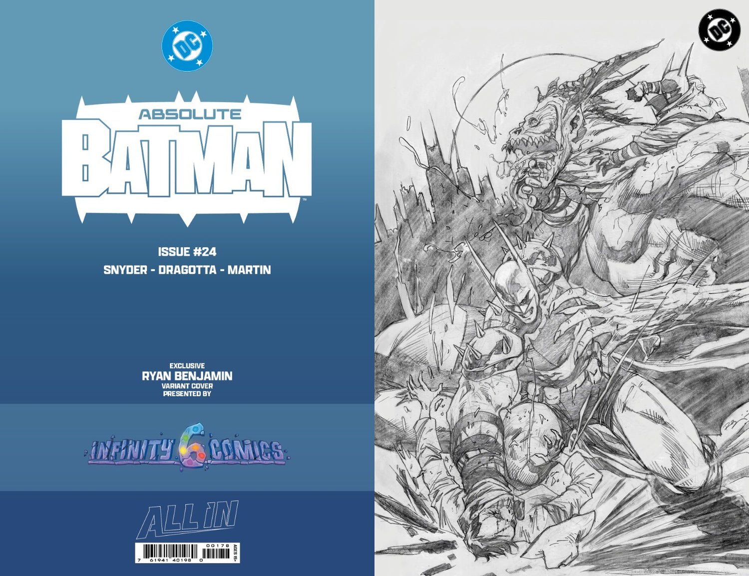 ABSOLUTE BATMAN 24🔥 RYAN BENJAMIN FOIL & VIRGIN NYCC EXCLUSIVE+ FREE CVR A