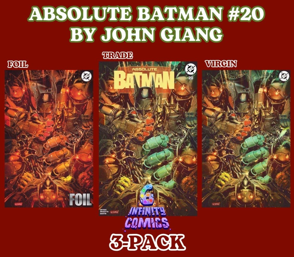 ABSOLUTE BATMAN #20 🦇🔥 JOHN GIANG 3-PACK TRADE, VIRGIN AND RED FOIL‼️ PRE 5/20