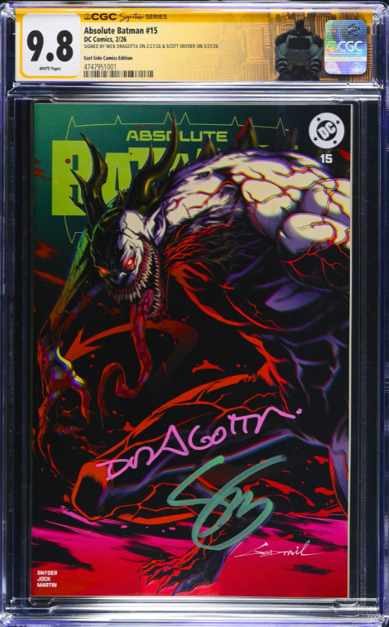 ABSOLUTE BATMAN #15 CGC SS 9.8 🔥 GODTAIL COVER SIGNED BY SNYDER & DRAGOTTA