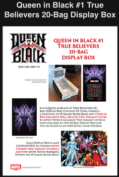 [20 PACK] QUEEN IN BLACK #1 🔥 TRUE BELIEVERS 20-BAG DISPLAY BOX PRESELL 7/1