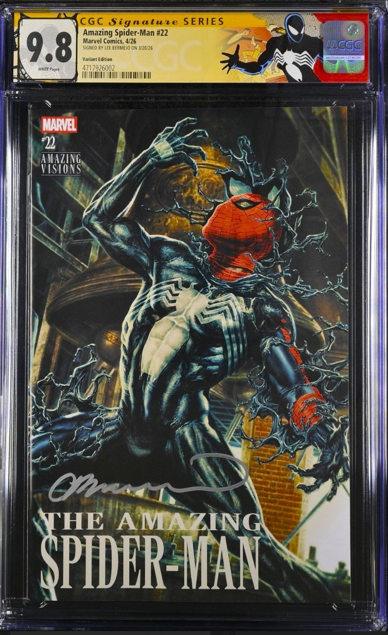 AMAZING SPIDER-MAN #22 SS CGC 9.8 🔥 SIGNED BY LEE BERMEJO VARIANT