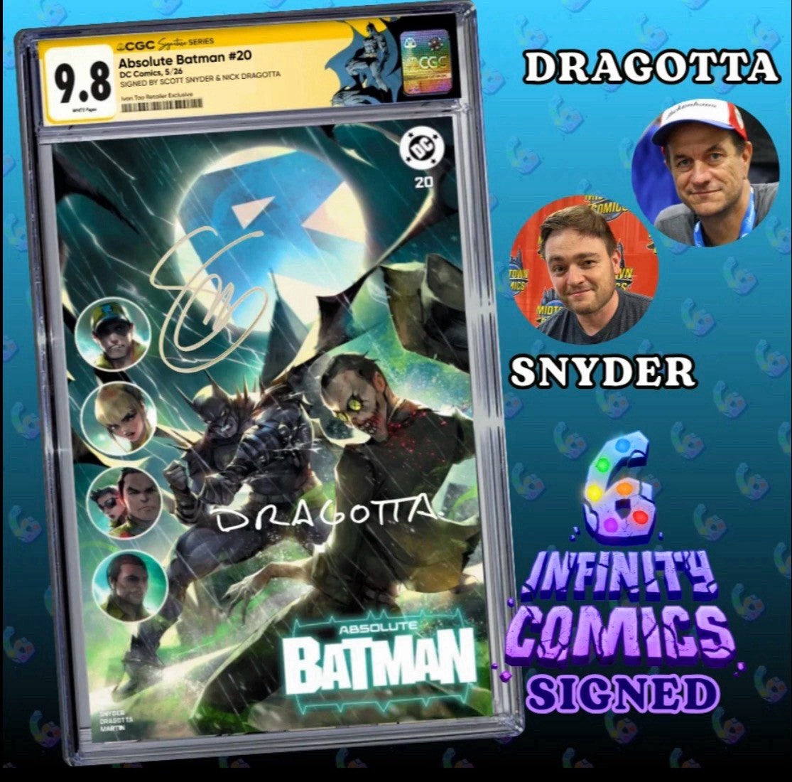ABSOLUTE BATMAN #20 SS CGC 9.8 🔥 TAO EXCLUSIVE SIGNED BY SNYDER AND DRAGOTTA