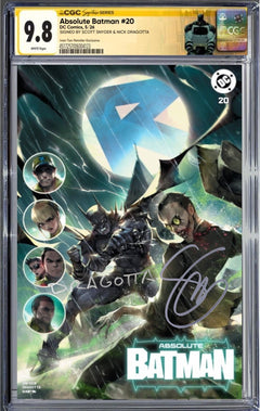 ABSOLUTE BATMAN #20 SS CGC 9.8 🔥 TAO EXCLUSIVE SIGNED BY SNYDER AND DRAGOTTA