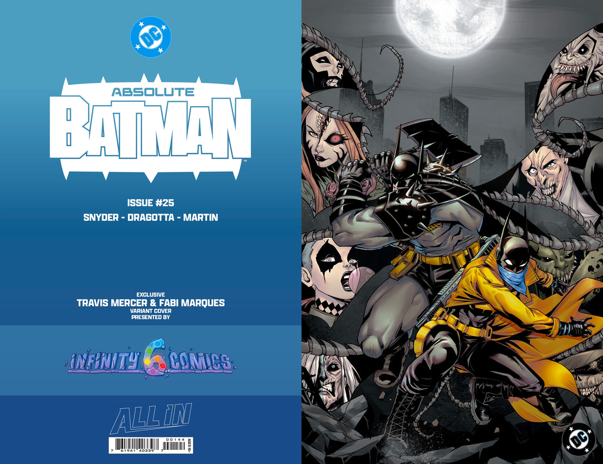 Virgin Variant, Virgin, Travis Mercer, Scott Synder, Nick Dragotta, Lewis Larosa, Foil Variant, Foil Trade, Foil Edition, FOIL, Color Splash, Color foil, Absolute Wonder Woman, Absolute Two Face, absolute scarecrow, Absolute Robin, absolute Poison Ivy, Absolute Penguin, Absolute Joker, Absolute Green Arrow, Absolute Clayface, Absolute Catwoman, Absolute Batman, Absolute Bat, Absolute Bane