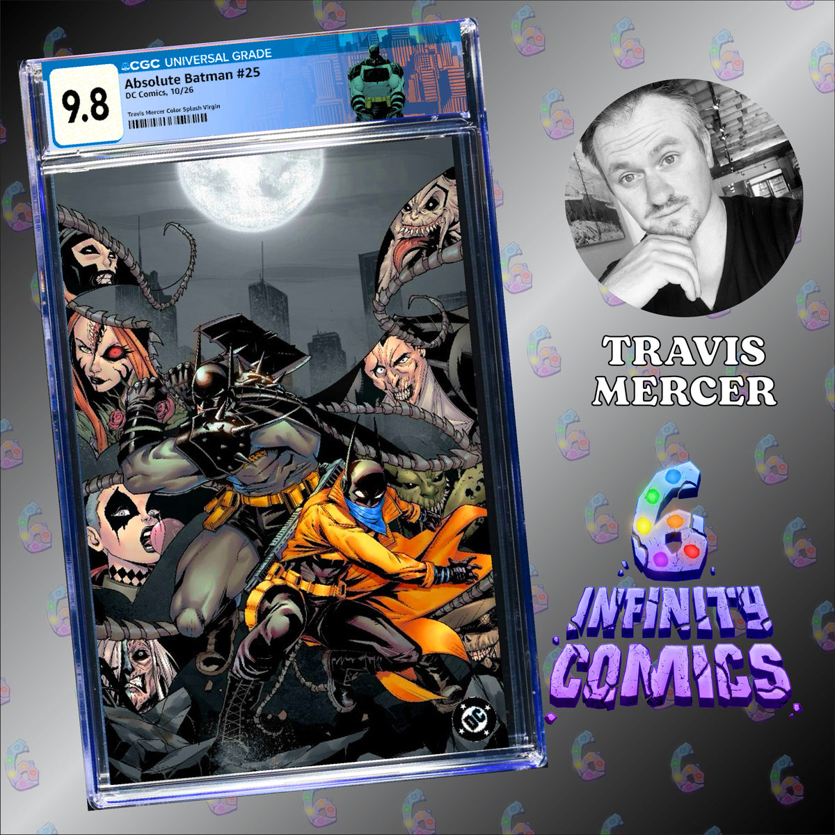 Virgin Variant, Virgin, Travis Mercer, Scott Synder, Nick Dragotta, graded, Custom Label, Color Splash, CGC Custom Label, Batman custom label, Absolute Wonder Woman, Absolute Two Face, absolute scarecrow, Absolute Robin, absolute Poison Ivy, Absolute Penguin, Absolute Joker, Absolute Green Arrow, Absolute Clayface, Absolute Catwoman, Absolute Batman, Absolute Bat, Absolute Bane