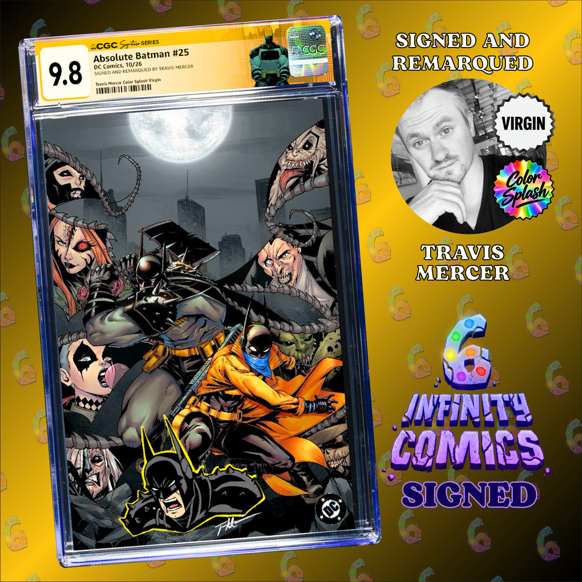 Virgin Variant, Virgin, Travis Mercer, Signed Edition, Scott Synder, Remarque, Nick Dragotta, Custom Label, Color Splash, Color foil, CGC Custom Label, CGC 9.8, CGC, Batman custom label, Absolute Wonder Woman, Absolute Two Face, absolute scarecrow, Absolute Robin, absolute Poison Ivy, Absolute Penguin, Absolute Joker, Absolute Green Arrow, Absolute Clayface, Absolute Catwoman, Absolute Batman, Absolute Bat, Absolute Bane