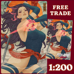 artgerm, psylocke ninja, 1:100 variant, x-men, 