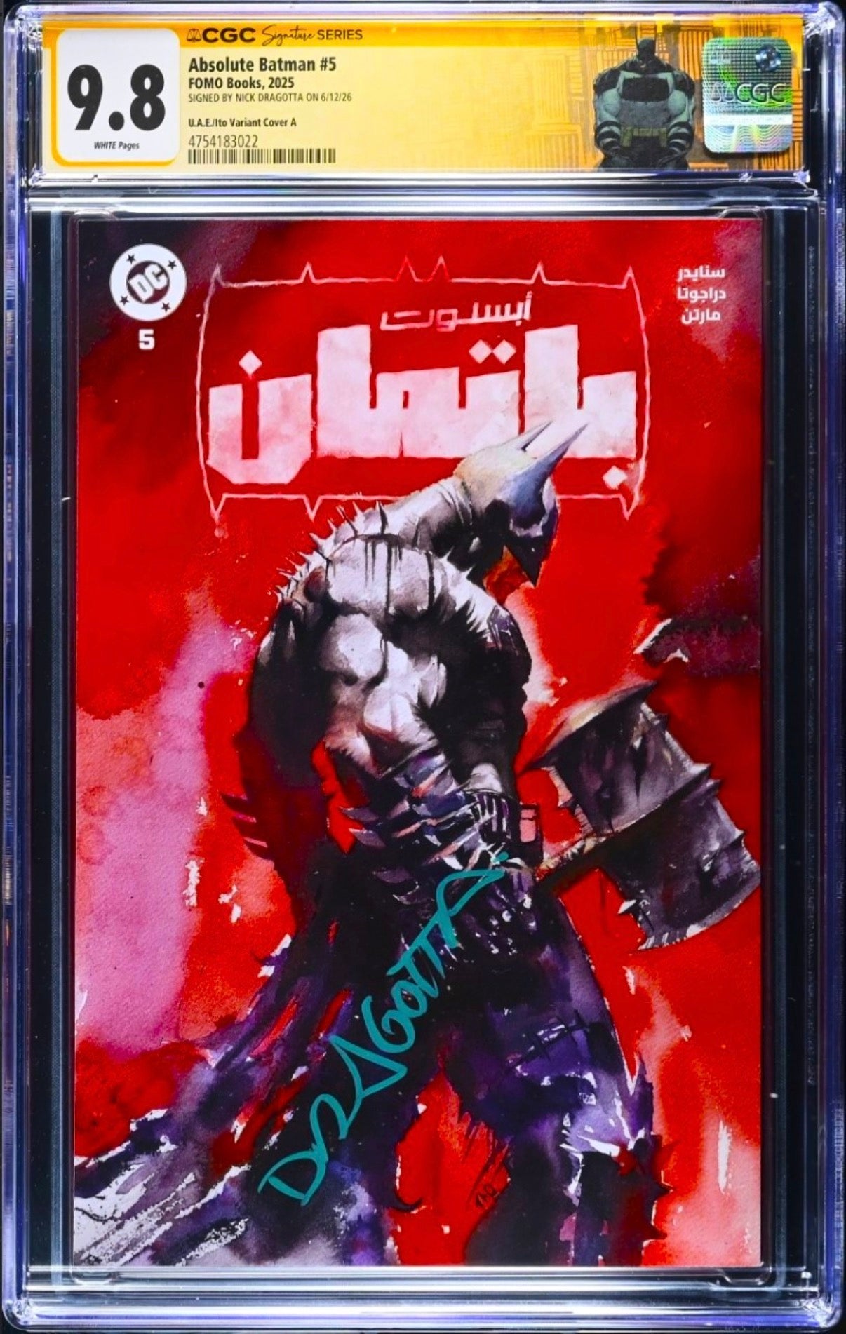 ABSOLUTE BATMAN 5 SS CGC 9.8 🔥 U.A.E. ITO TRADE SIGNED BY DRAGOTTA